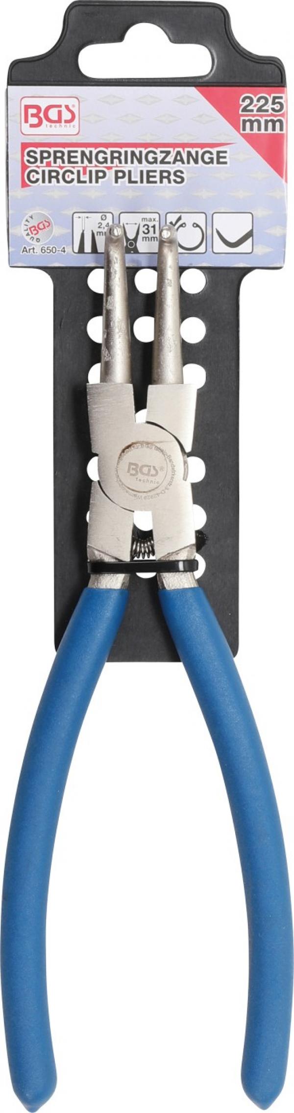 Sprengringzange | abgewinkelt | für Innensprengringe | 225 mm