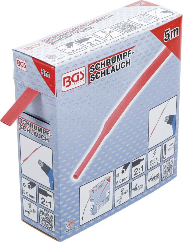 Schrumpfschlauch-Box | rot | Ø 8 mm | 5 m