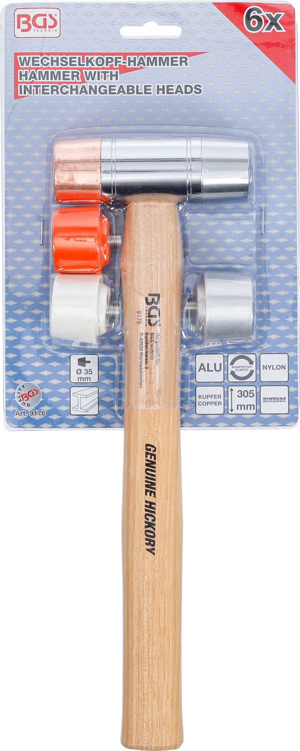 Wechselkopf-Hammer | Hickory-Stiel | Ø 35 mm