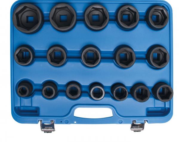 Kraft-Steckschlüssel-Einsatz-Satz | Antrieb Innenvierkant 20 mm (3/4") | SW 19 - 55 mm | 17-tlg.