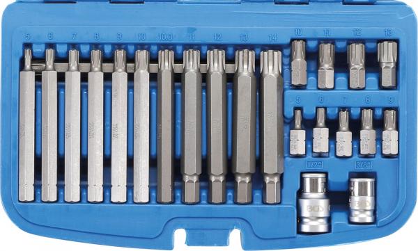 Bit-Satz | Antrieb Außensechskant 10 mm (3/8") | Keil-Profil (für Ribe) | 22-tlg.