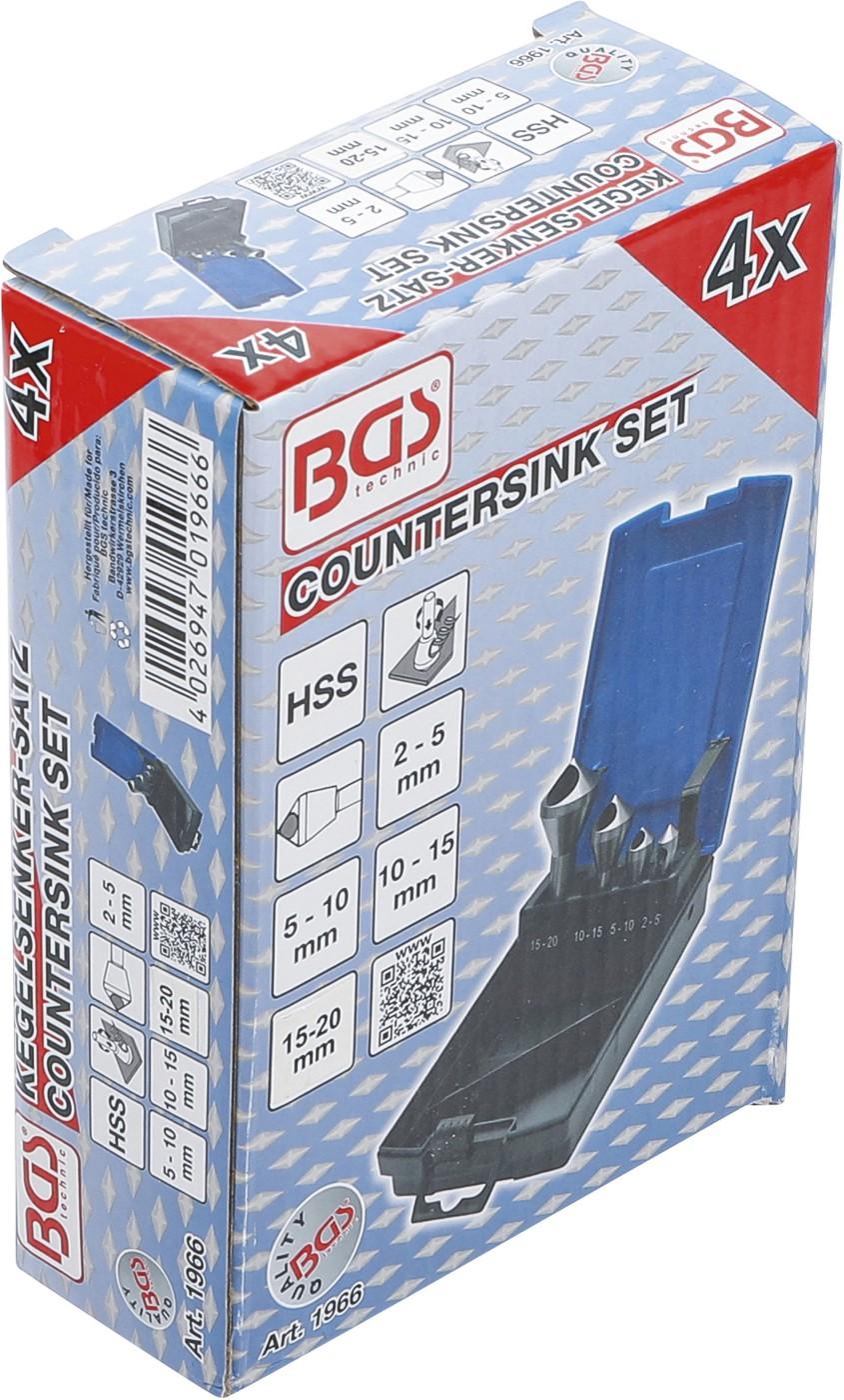 Kegelsenker-Satz | mit Querloch | 4-tlg.