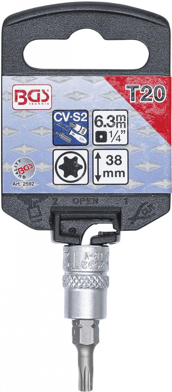 Bit-Einsatz | Antrieb Innenvierkant 6,3 mm (1/4") | T-Profil (für Torx) T20