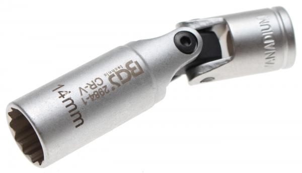 Glühkerzen-Gelenk-Einsatz Zwölfkant | Antrieb Innenvierkant 10 mm (3/8") | SW 14 mm