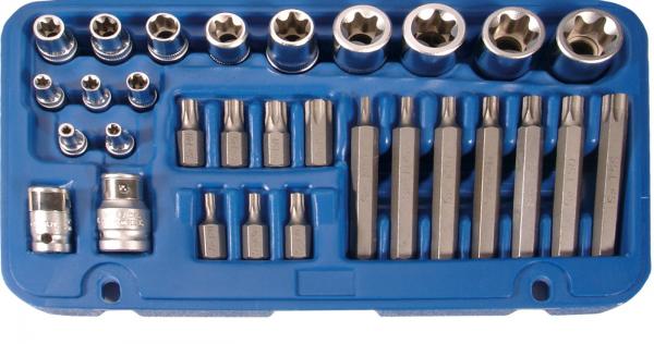Bit- und Steckschlüssel-Satz | E-Profil / T-Profil (für Torx) | 30-tlg.