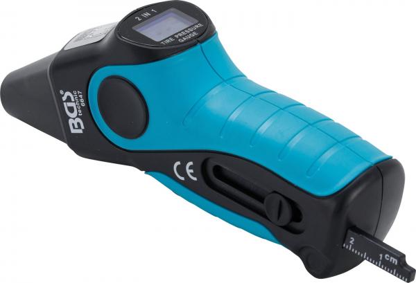 Digitaler Reifendruckprüfer & Reifenprofil-Messschieber | 2-IN-1