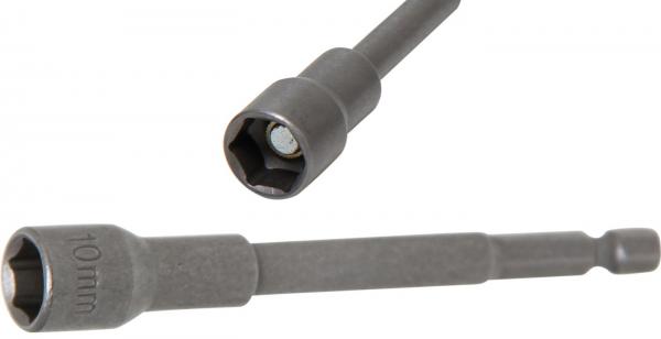 Steckschlüssel-Einsatz Sechskant, extra lang | für Bohrmaschinen | Antrieb Außensechskant 6,3 mm (1/4") | SW 10 mm