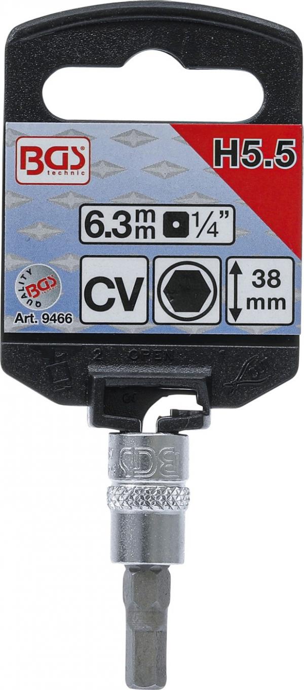 Bit-Einsatz | Antrieb Innenvierkant 6,3 mm (1/4") | Innensechskant 5,5 mm