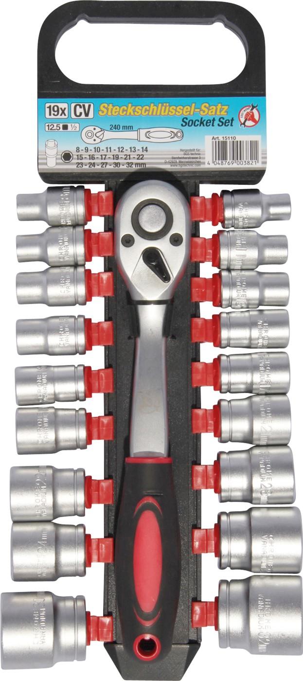 Steckschlüssel-Satz | Antrieb 12,5 mm (1/2") | SW 8 - 32 mm | 19-tlg.