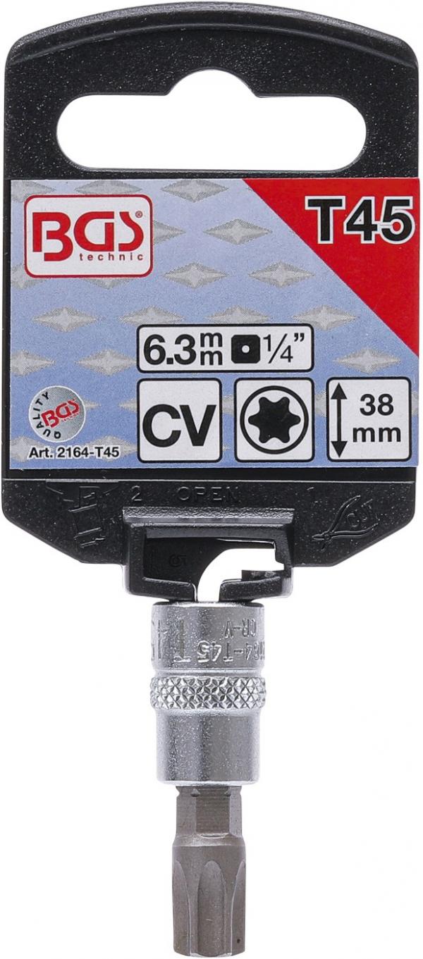 Bit-Einsatz | Antrieb Innenvierkant 6,3 mm (1/4") | T-Profil (für Torx) T45