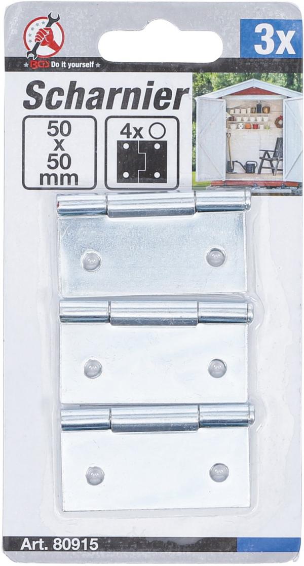 Scharnier-Satz | 50 x 50 mm | 3-tlg.
