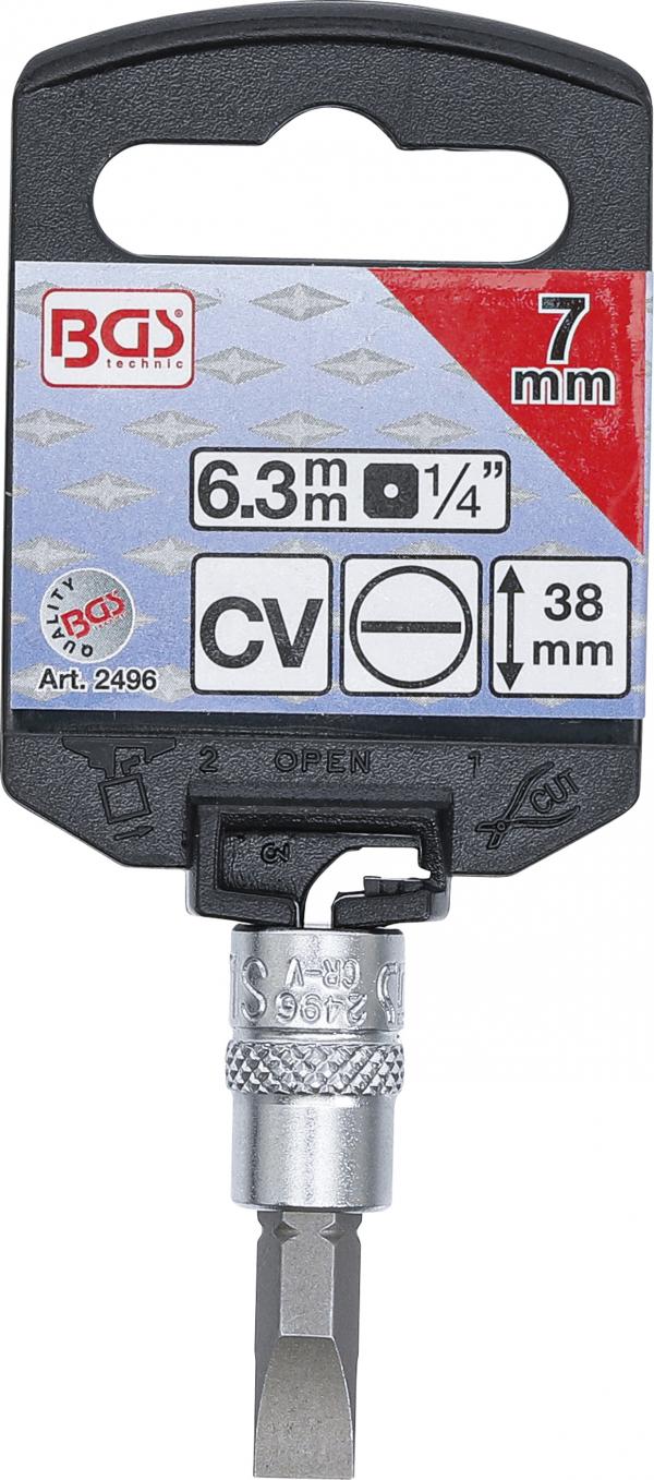 Bit-Einsatz | Antrieb Innenvierkant 6,3 mm (1/4") | Schlitz 7 mm