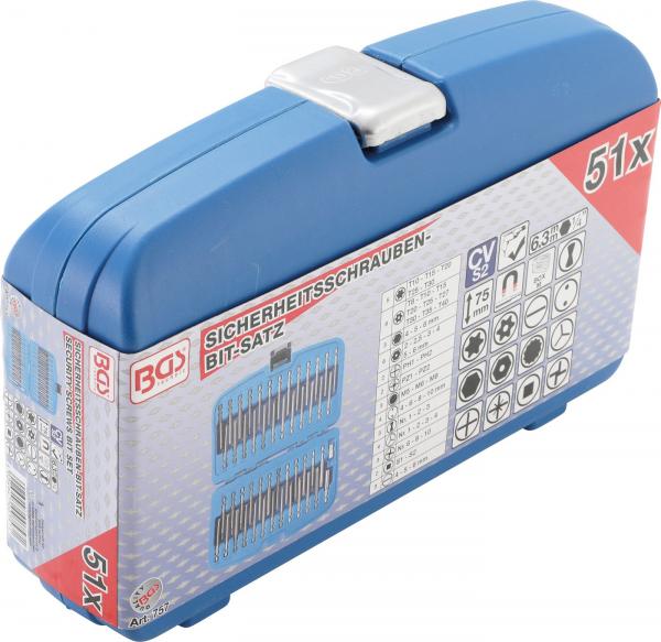 Sicherheitsschrauben-Bit-Satz, lang | 51-tlg.