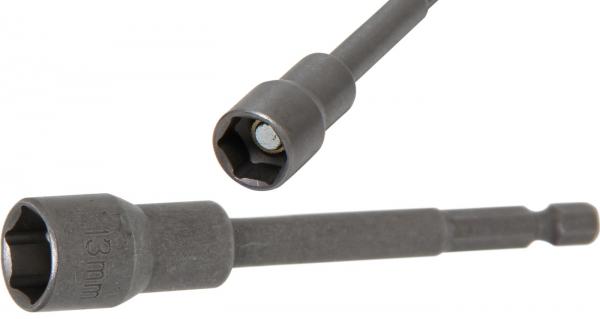 Steckschlüssel-Einsatz Sechskant, extra lang | für Bohrmaschinen | Antrieb Außensechskant 6,3 mm (1/4") | SW 13 mm