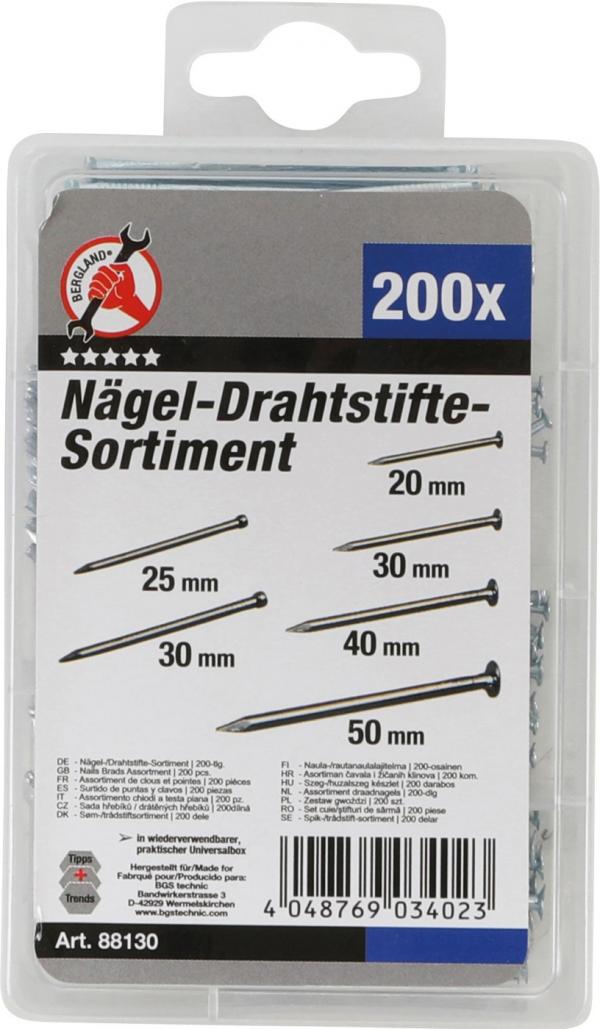 Nägel-/Drahtstifte-Sortiment | 200-tlg.